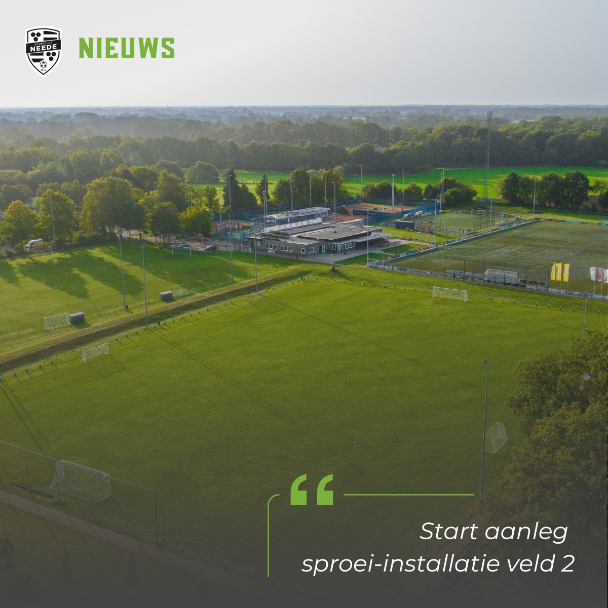Start aanleg sproei-installatie veld 2